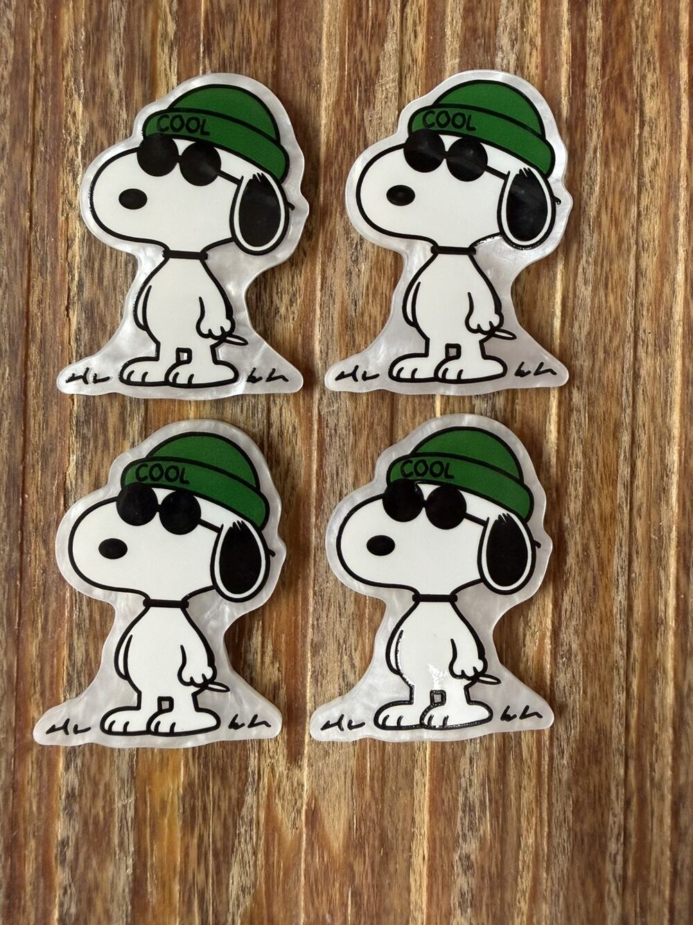 4 Pc Snoopy Acrylic Flatbacks